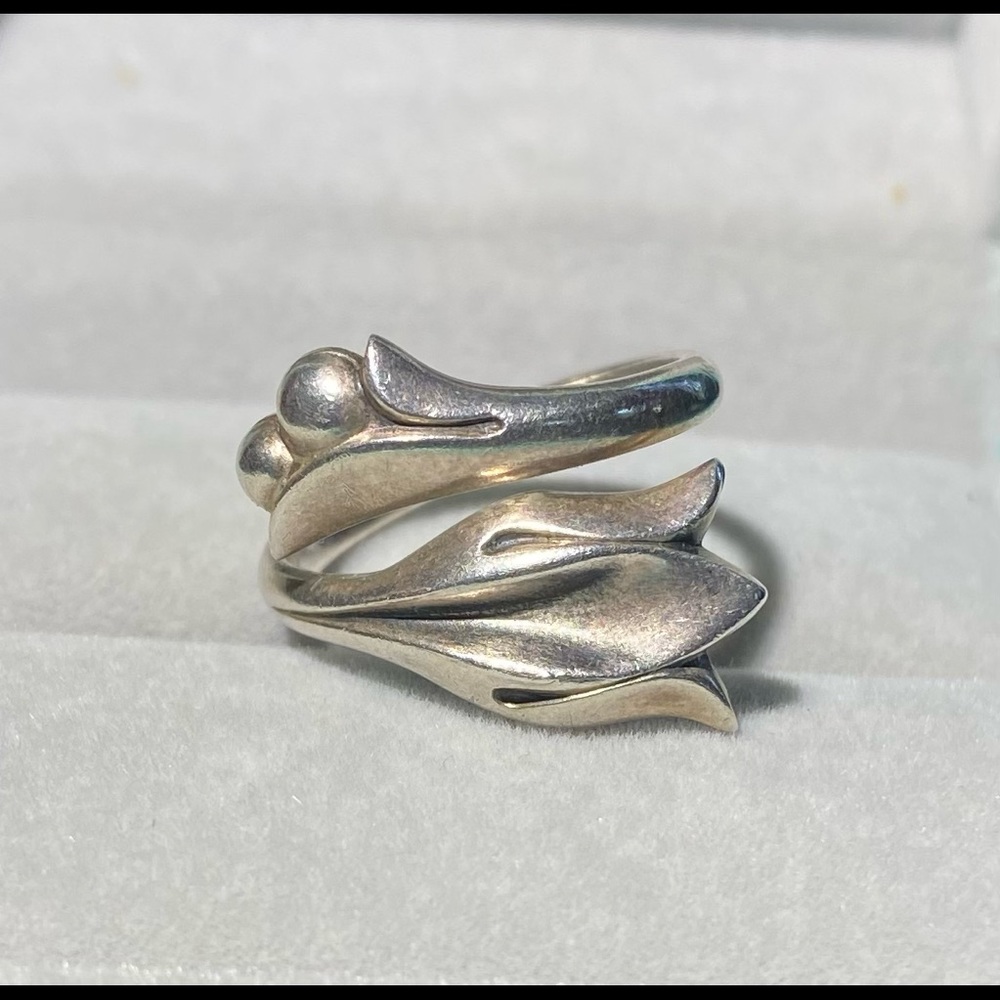 Vintage Avon Adjustable Flower Sterling Ring